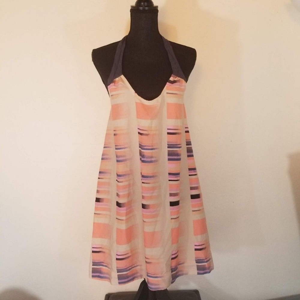 HURLEY War Paint Dress NEW Halter Peach - Picture 1 of 4